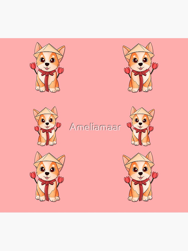 Corgi Flower and Hat Costume by Ameliamaar