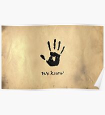 The Elder Scrolls V: Skyrim - Dark Brotherhood Black Hand "We Know" Poster