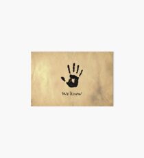 The Elder Scrolls V: Skyrim - Dark Brotherhood Black Hand "We Know" Art Board