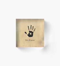 The Elder Scrolls V: Skyrim - Dark Brotherhood Black Hand "We Know" Acrylic Block