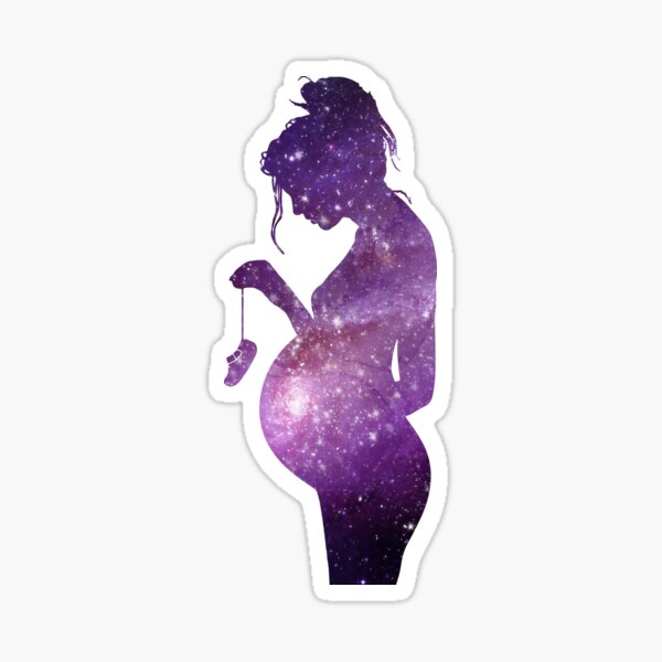 Item preview, Pregnant woman holding baby shoes  designed and sold by Rosaliartbook.