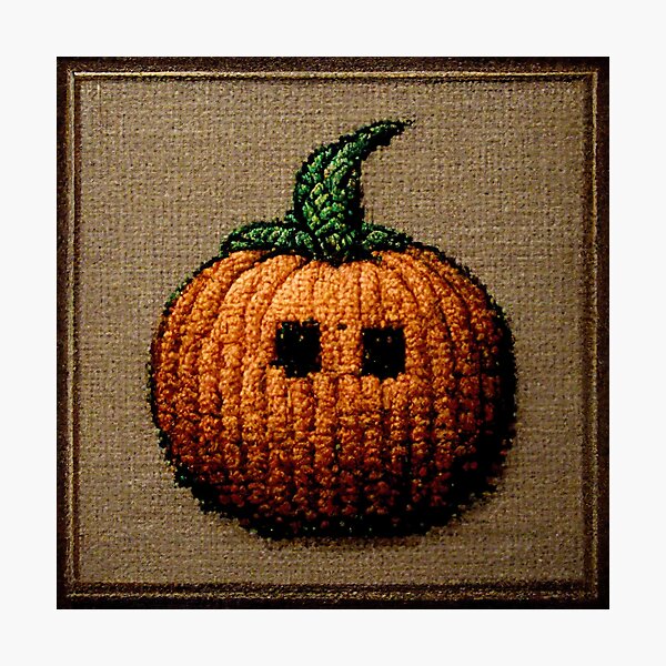 Item preview, Halloween Pumkin cross stich designed and sold by PeanutArtCorner.