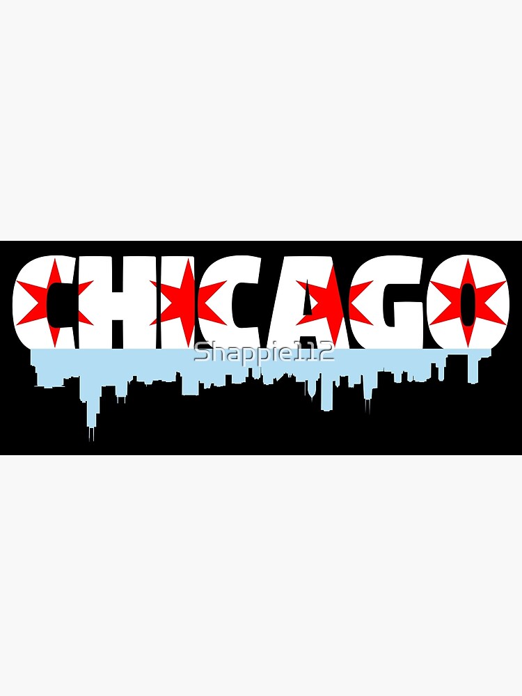 Discover Chicago Flag Skyline Premium Matte Vertical Poster