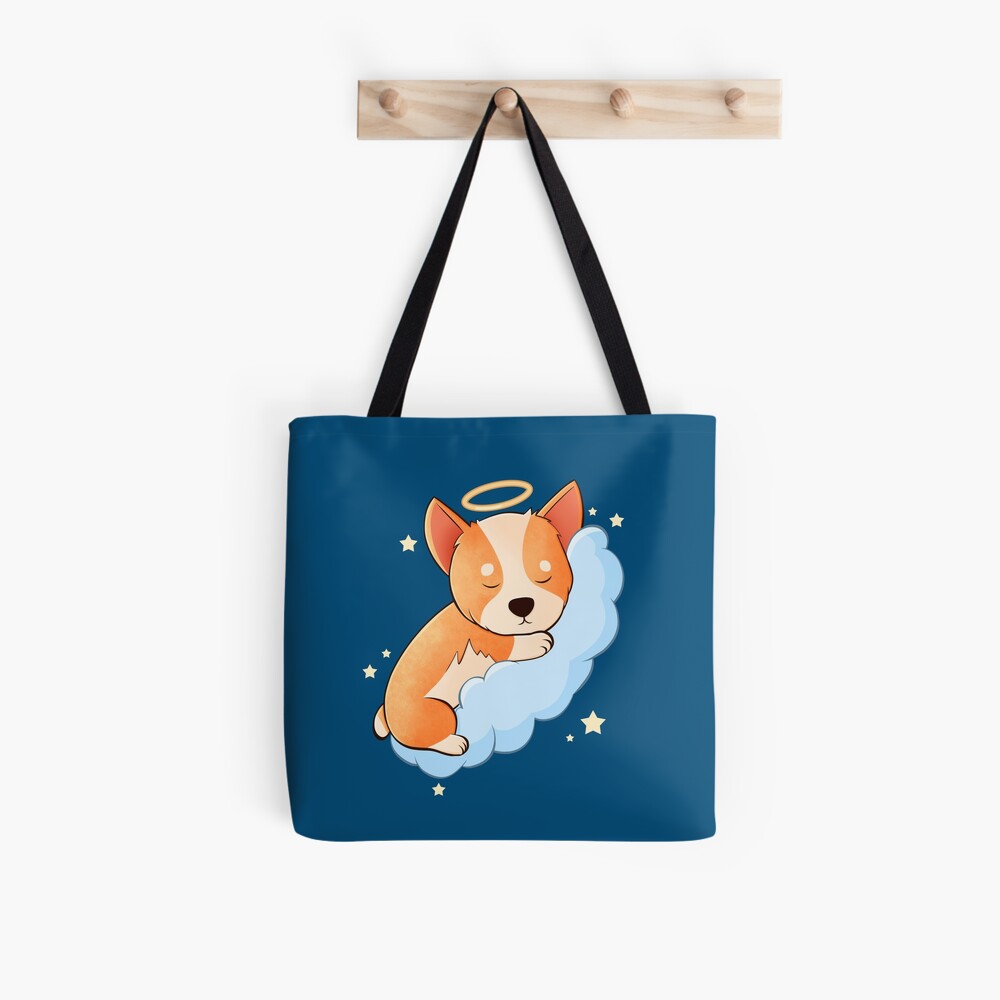 Corgi Sleeping on Cloud Tote Bag