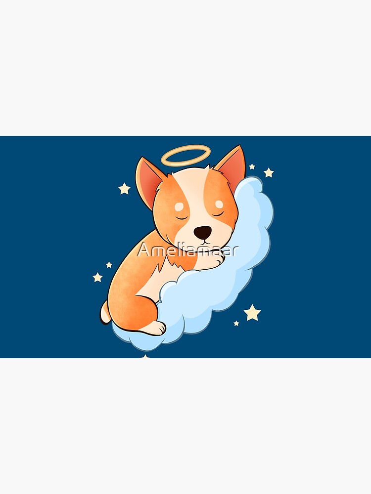 Corgi Sleeping on Cloud by Ameliamaar