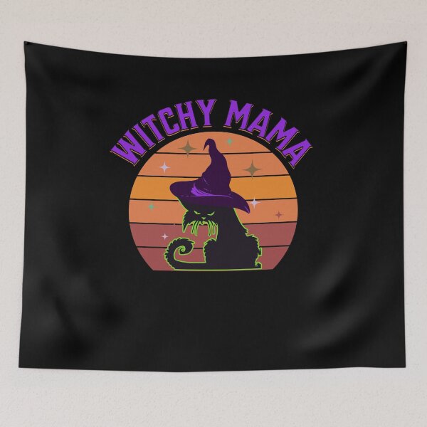 Item preview, Witchy Mama Funny Halloween Cat Spooky Vibes Mood designed and sold by CarantinedChaos.