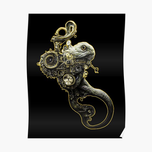 Steampunk Chameleon Poster For Sale By Ai Invention Redbubble