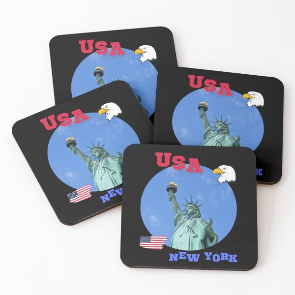 Item preview, USA - New York City - Statue of Liberty Old School Art Text Design designed and sold by BK-Fishing.