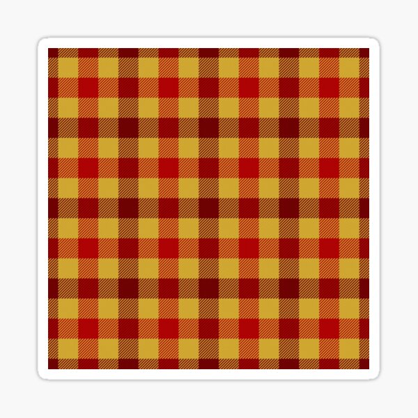 Red And Yellow Tartan Check Sticker