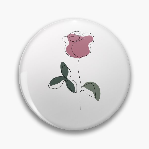 Item preview, Single Pink Stem Line Rose  designed and sold by HappyLifeCreate.