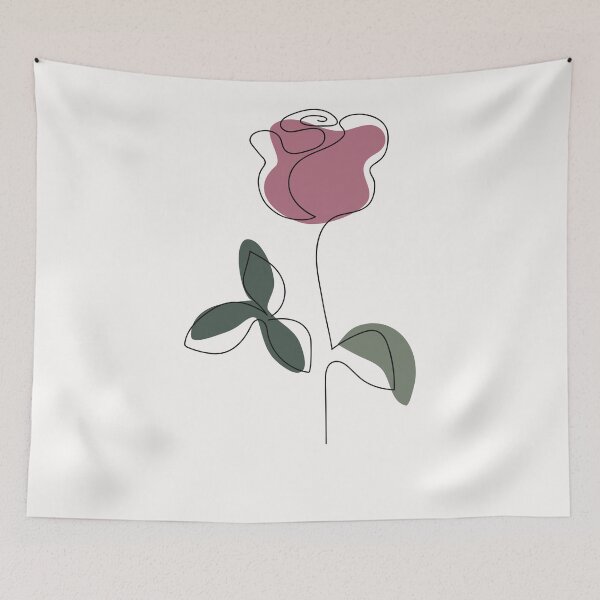 Item preview, Single Pink Stem Line Rose  designed and sold by HappyLifeCreate.