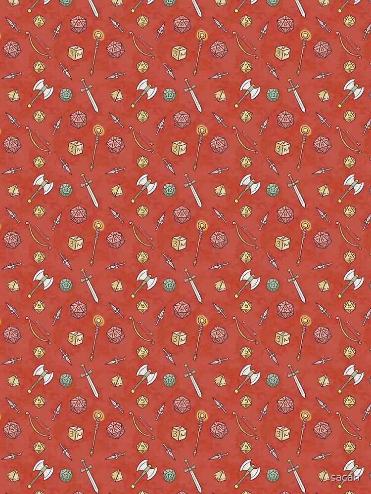Tabletop RPG (Dungeons and Dragons) Repeating Pattern by sacari