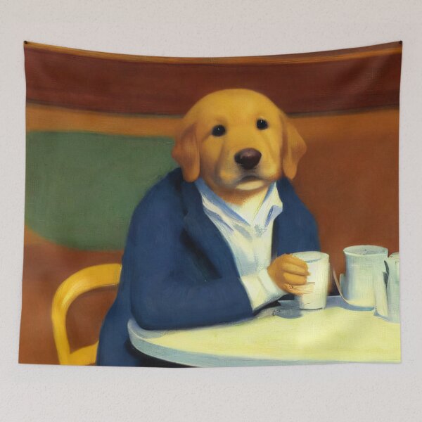 Item preview, Labrador having morning coffee designed and sold by ArchiesGallery.