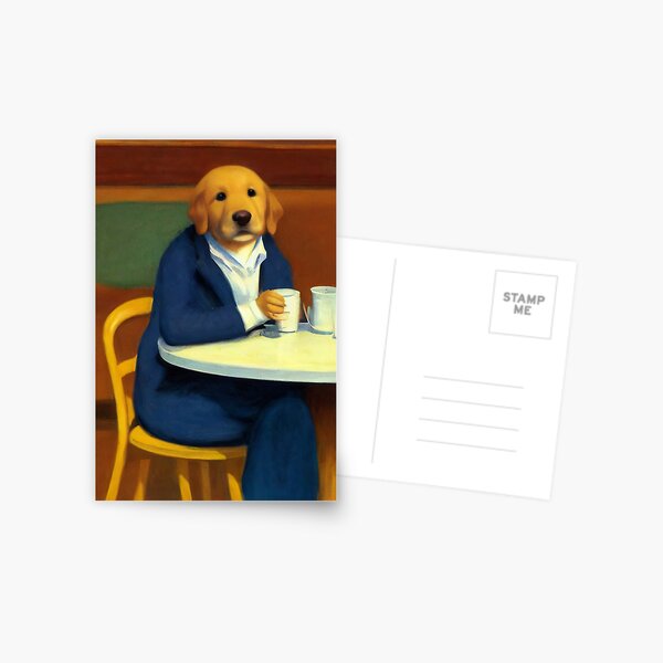 Labrador having morning coffee Postcard