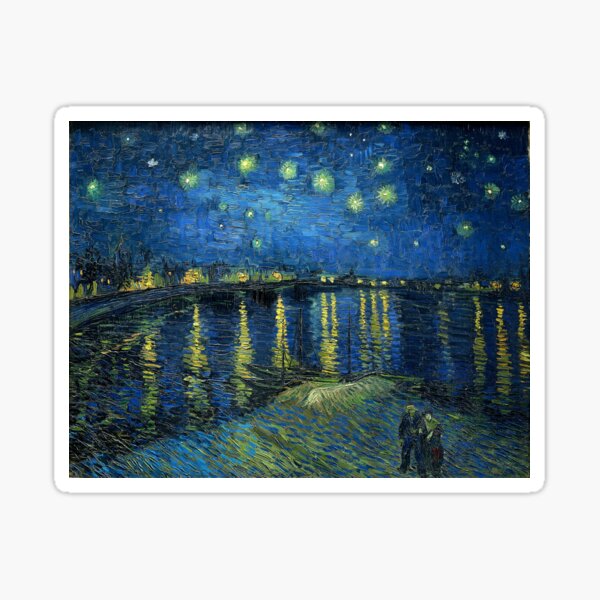 Painting Starry night over the Rhône by Vincent van Gogh Sticker