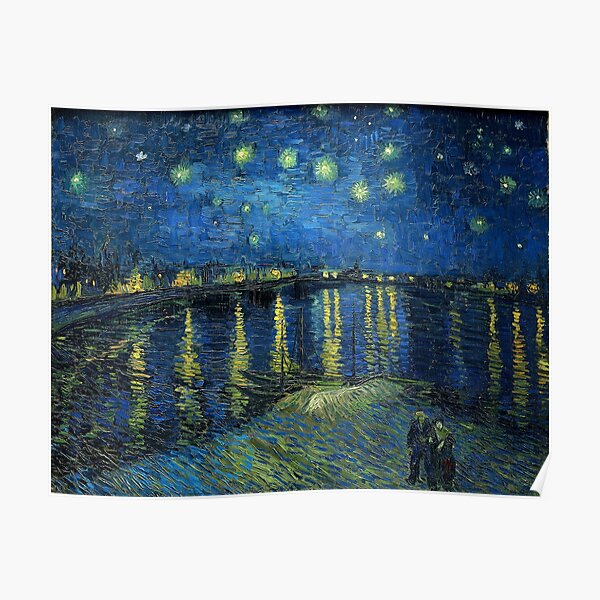 Painting Starry night over the Rhône by Vincent van Gogh Poster