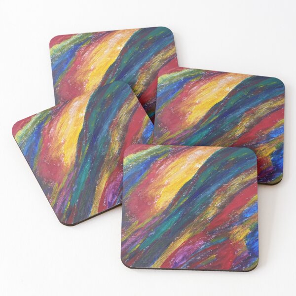 Item preview, The Mountain abstract design multicoloured stripes acrylic painting  designed and sold by WorldOfWendyArt.