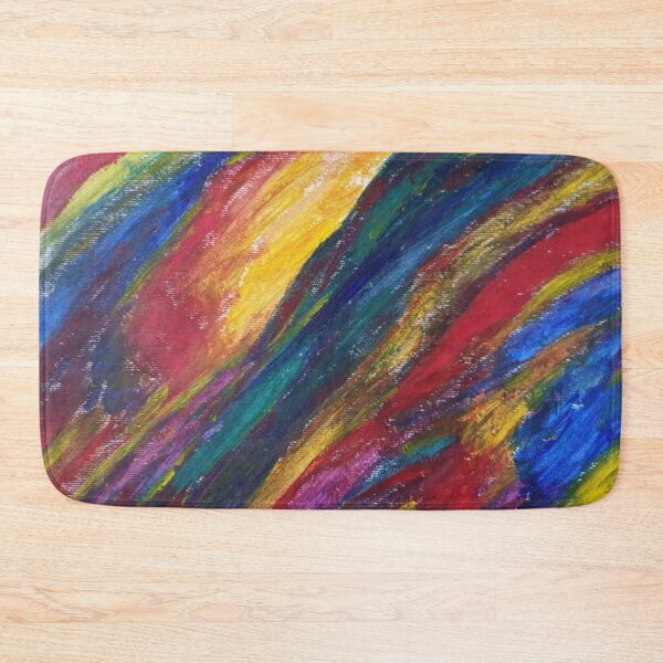 Item preview, The Mountain abstract design multicoloured stripes acrylic painting  designed and sold by WorldOfWendyArt.