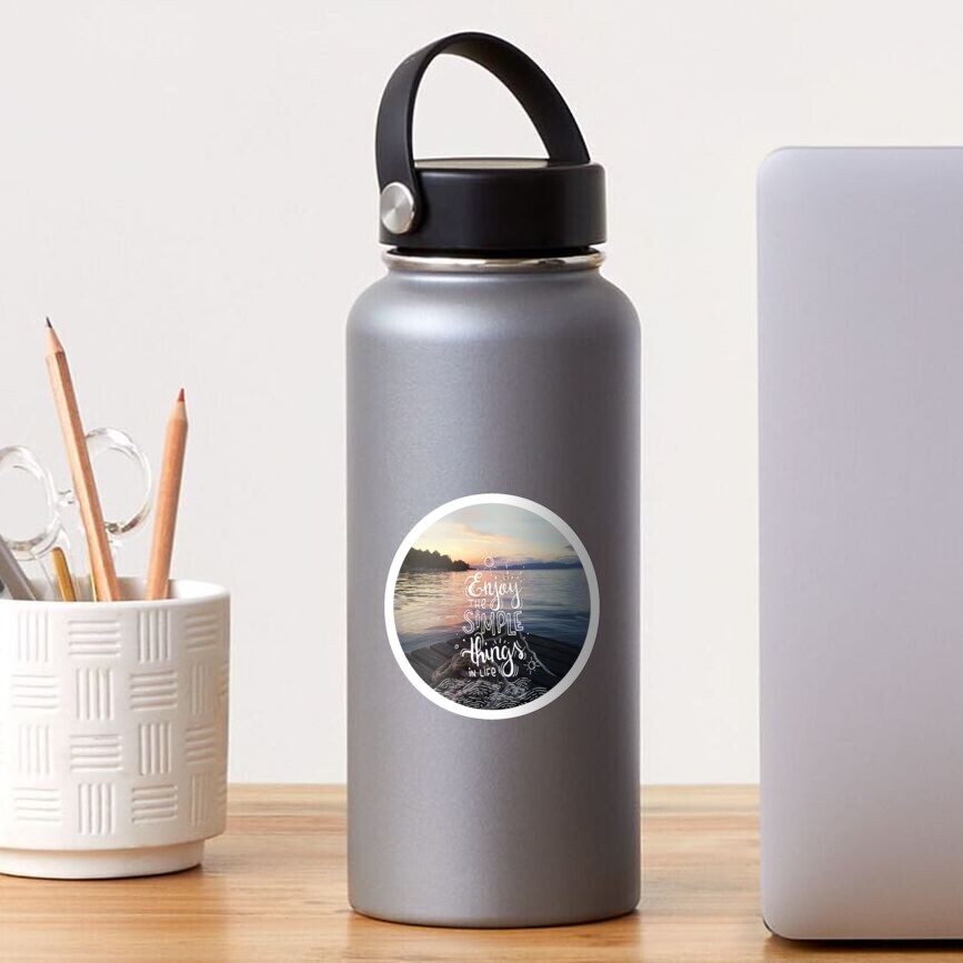 Enjoy the simple things in life - Landscape by the sea Sticker