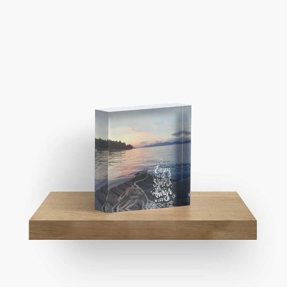Enjoy the simple things in life - Landscape by the sea Acrylic Block