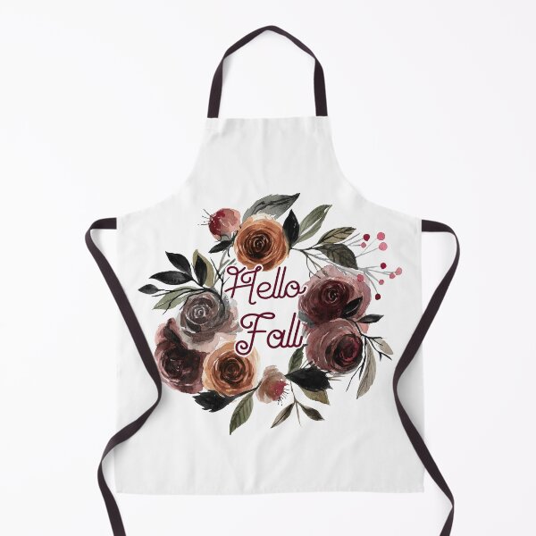 Item preview, Hello Fall - Typography Design with Flower Wreath in Autumn Colors designed and sold by papierquarell.