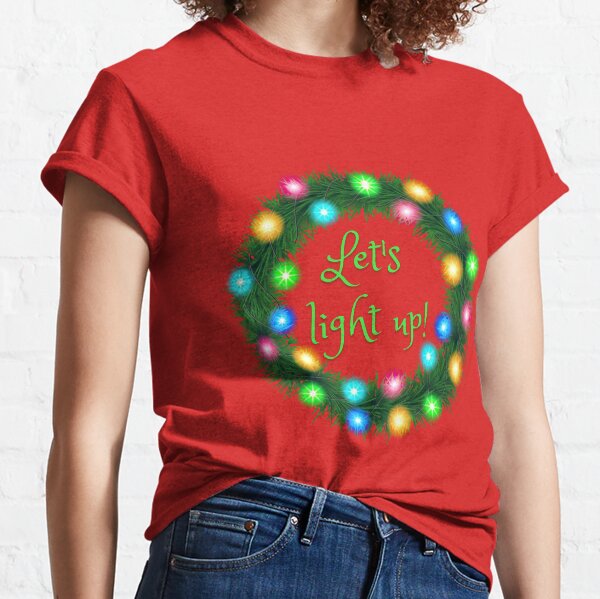 Ladies light up shop christmas t shirt