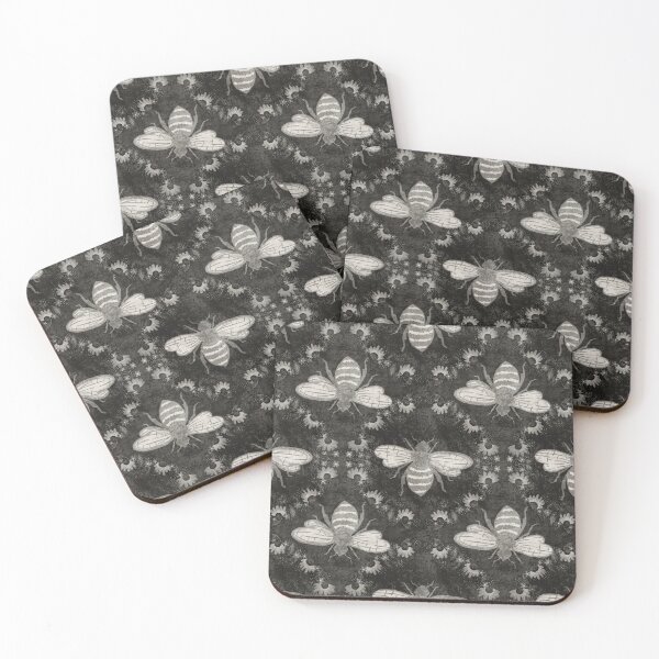 Item preview, Bumble Bee and Flowers Gray designed and sold by Booneb.