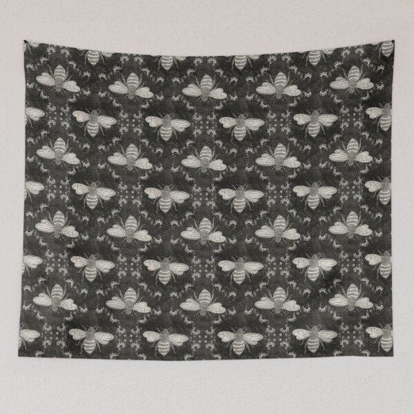 Item preview, Bumble Bee and Flowers Gray designed and sold by Booneb.