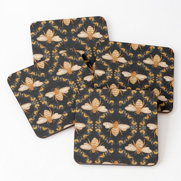 Item preview, Bumble Bee and Flowers Black designed and sold by Booneb.