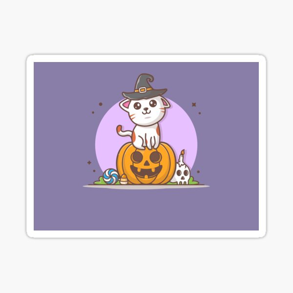Halloween Happy Cat Sticker