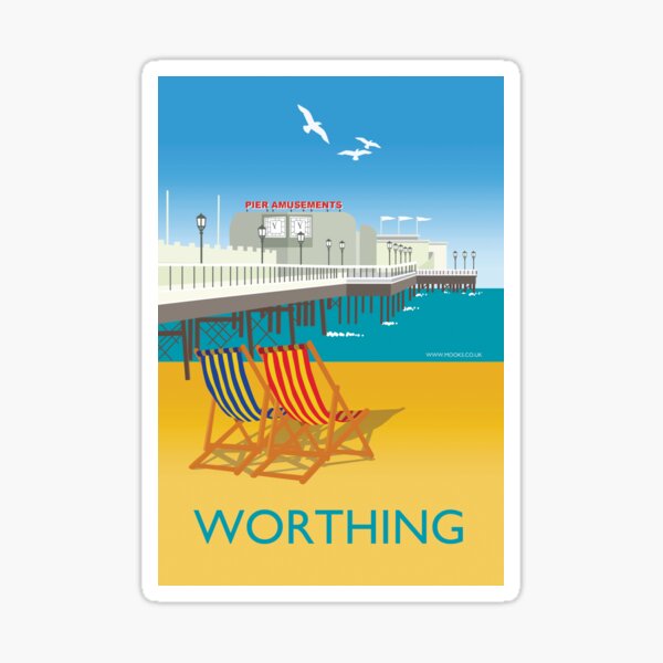 Item preview, Worthing Pier and Beach by Russ Iden Art designed and sold by RussIdenArt.