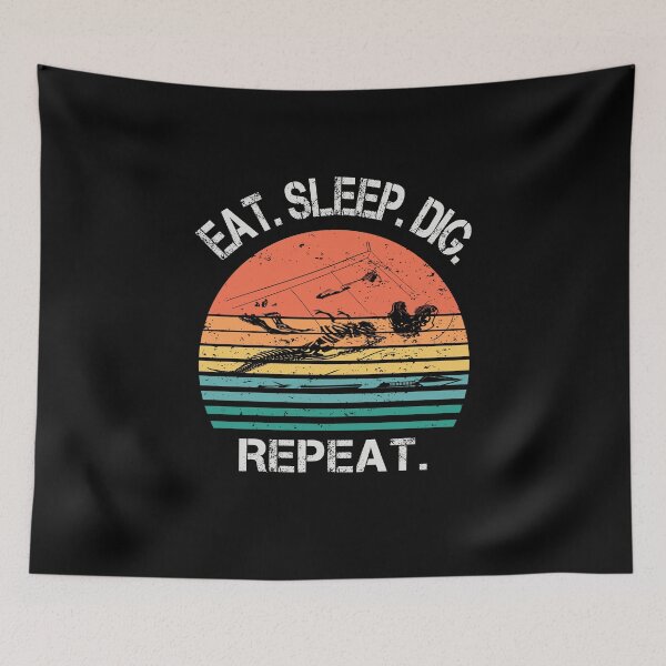 Item preview, Archeology retro sunset eat sleep dig repeat designed and sold by TipTopTapo.