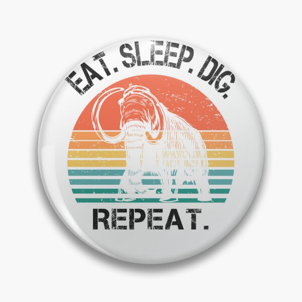 Item preview, Mammoth Archeology retro sunset eat sleep dig repeat designed and sold by TipTopTapo.