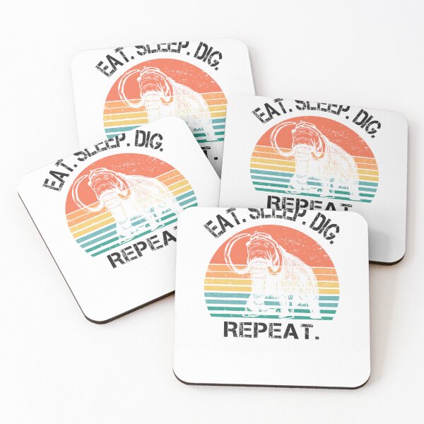 Item preview, Mammoth Archeology retro sunset eat sleep dig repeat designed and sold by TipTopTapo.