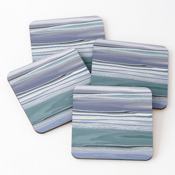 Item preview, Ocean Abstract Horizontal Stripes Beachy Vibes Beach House Décor Art 1 of 20  designed and sold by Beachy.