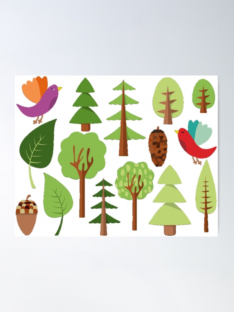 Trees and forest. stickers Poster by FromNature