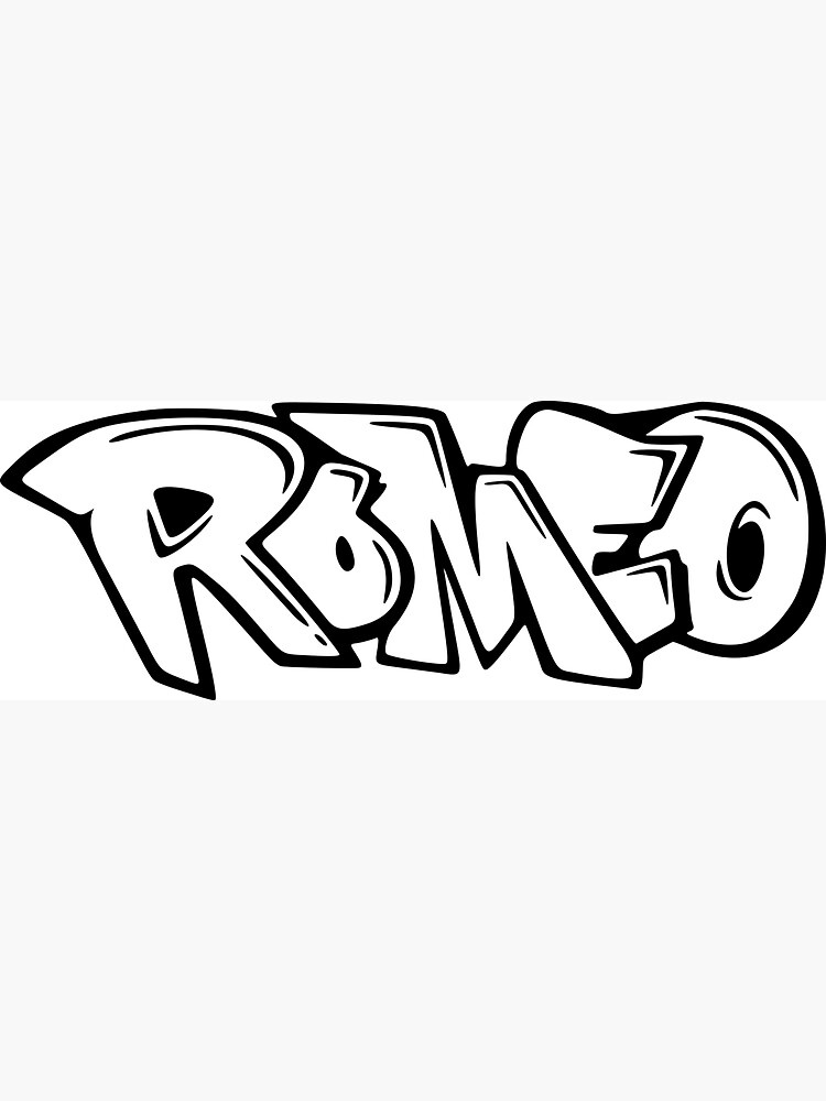 Romeo Graffiti Name Design Sticker For Sale By NameThatShirt Bg,f8f8f8 Flat,750x,075,f Pad,750x1000,f8f8f8
