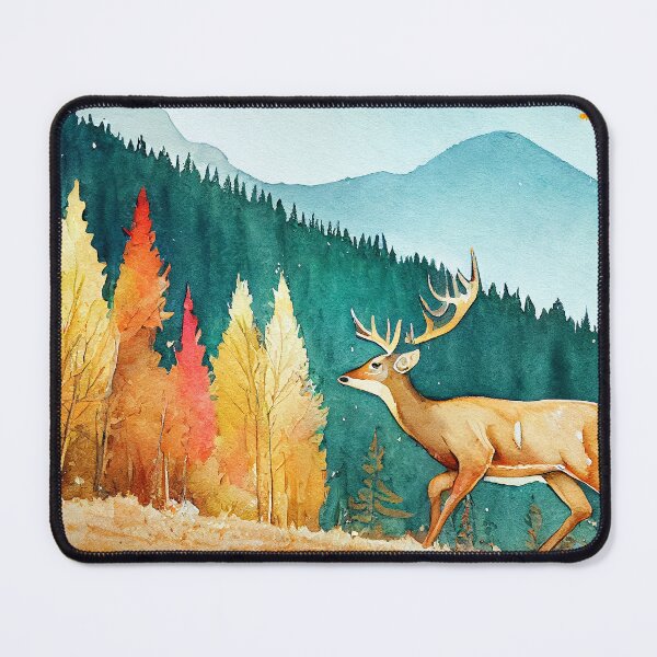 Item preview, Deer in the Mounatins-Autumn Watercolor designed and sold by anthonylonder.