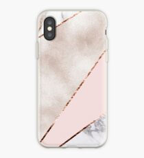 Gespleisst gemischter Roségoldmarmor iPhone-Hülle & Cover