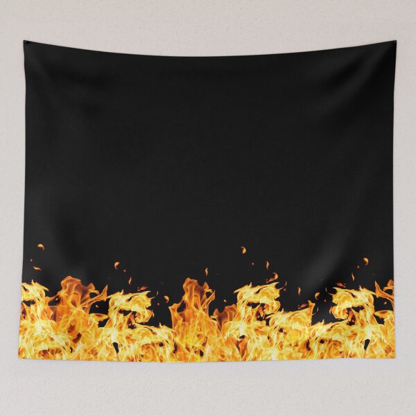 Item preview, Wall of fire on black background designed and sold by Lukasz Szczepanski.