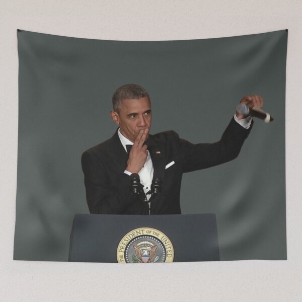 Item preview, Barack Obama Drop Mic Meme Sticker designed and sold by Teetans.