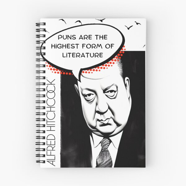 Item preview, Puns are the highest form of literature Alfred Hitchcock quote designed and sold by Calliope Cr ⭐⭐⭐⭐⭐.