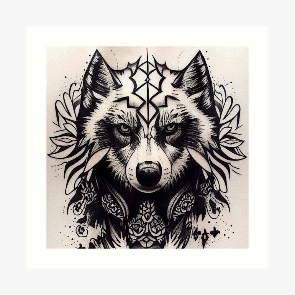 Unique Coyote Tattoo Design