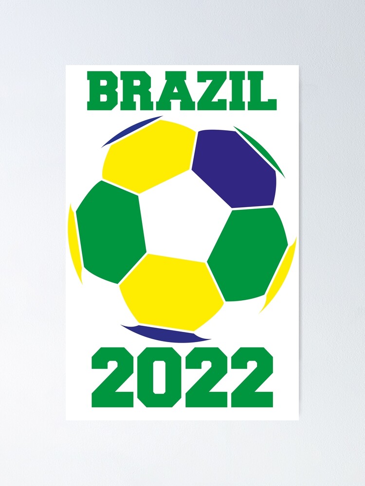 Brazil Soccer Support Team Jersey Brazilian Flag Football Poster