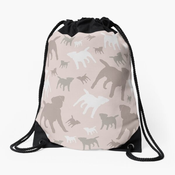 Border Terrier Gifts for Dog Lovers Blush, Nude Silhouette Drawstring Bag