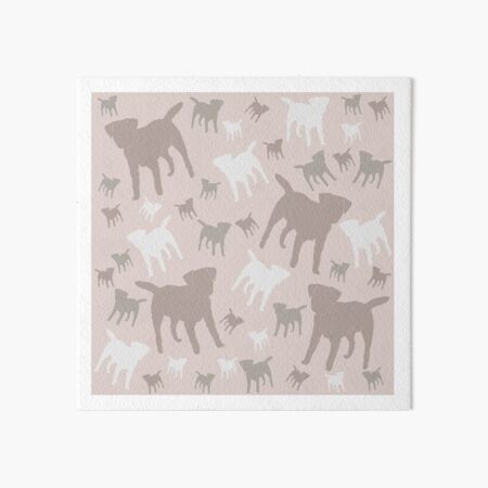 Border Terrier Gifts for Dog Lovers Blush, Nude Silhouette Art Board Print
