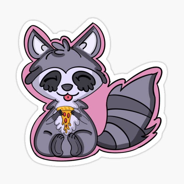 "Raccoon meets pizza " Sticker for Sale by Wolfeeydoesart | Redbubble