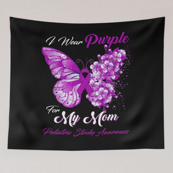 Item preview, I Wear Purple For My Mom Pediatric Stroke Awareness Butterfly Ribbon Gifts designed and sold by Adropine.
