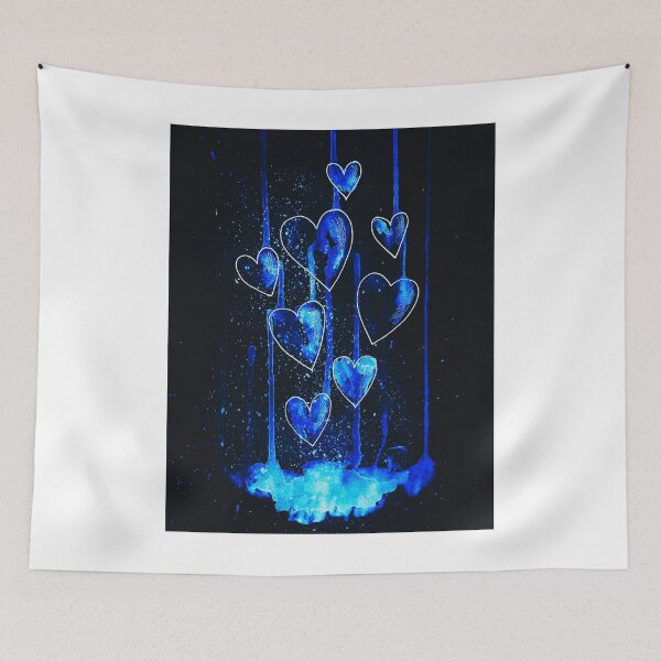 Item preview, Falling Blue Neon Hearts designed and sold by Dven-Clothes.