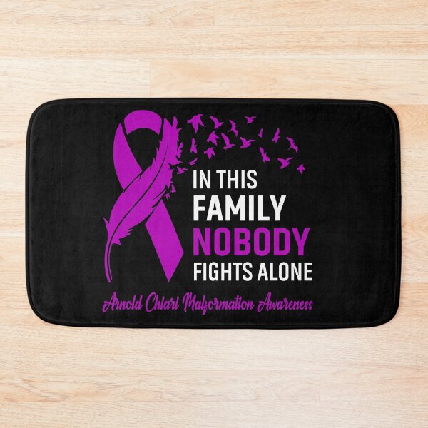 Item preview, In This Family Nobody Fights Alone Arnold Chiari Malformation Awareness Feather Ribbon designed and sold by frechettee.
